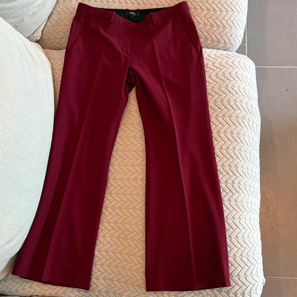 Theory Deep Red Trousers